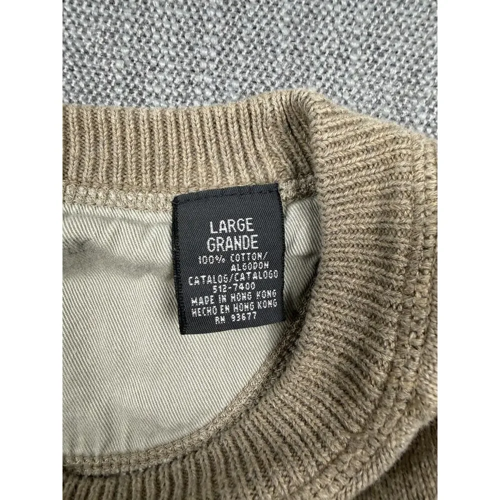 St. John’s Bay Women’s Sweatshirt Large Brown Cotton Raglan Crewneck Pullover
